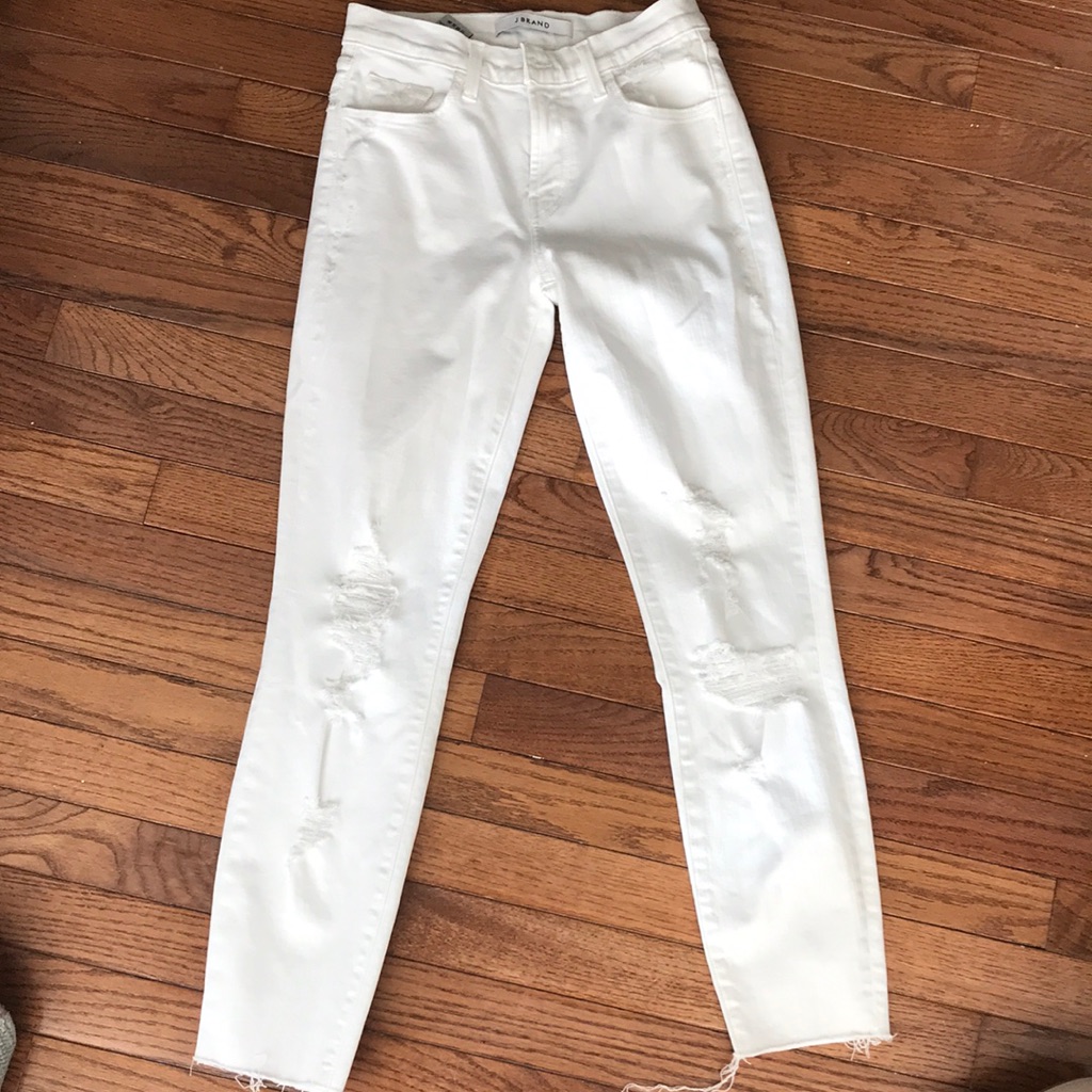 Brand New J Brand White Distressed Jeans